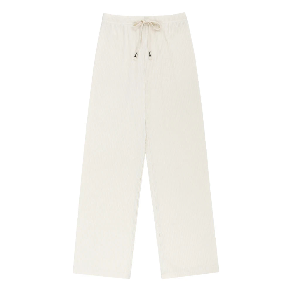 Women spring summer daily pleats banding Widepants