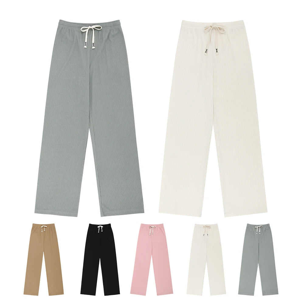 Women spring summer daily pleats banding Widepants