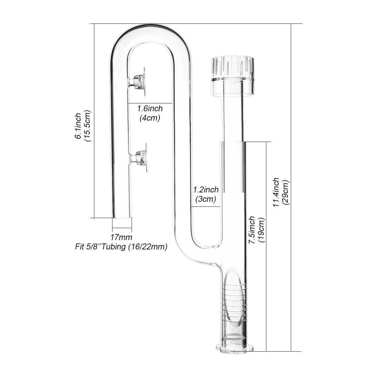 FZONE Aquarium Filter Pipes Clear Glass Lily Pipe Surface Skimmer Inflow Pipes For Aquatic Filter System Overseas Shipping