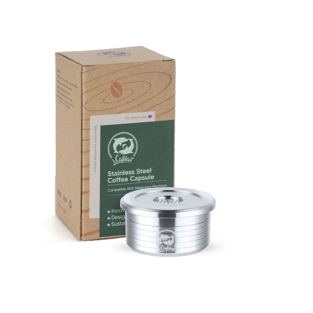 reusable capsule refillable stainless steel pod coffee filters for delta q ndiq7323 /mini qool coffee machine maker