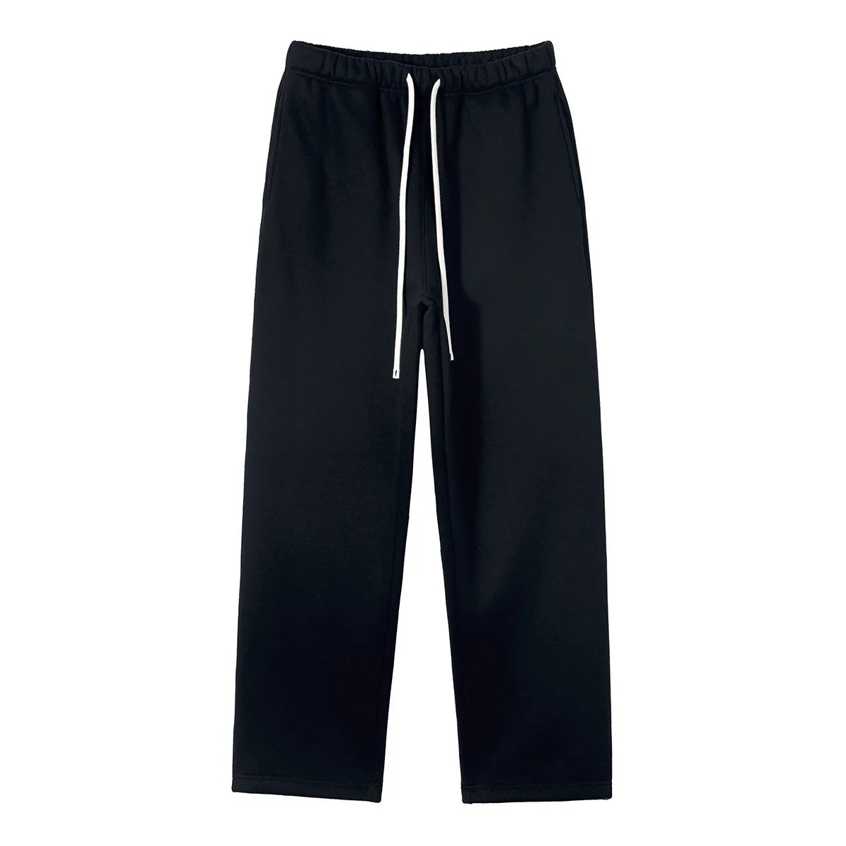 Straight-lined Cashmere solid color sweatpants