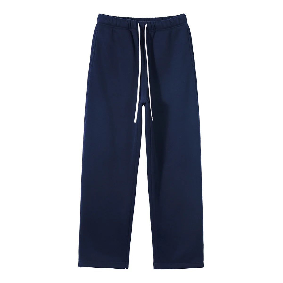 Straight-lined Cashmere solid color sweatpants