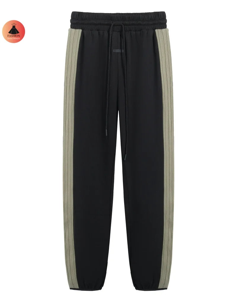 Winter FOG Men's Women's Brand Colour Blocked Drawstring Sweatpants Street Casual Striped High Quality Sweatpants With Tags