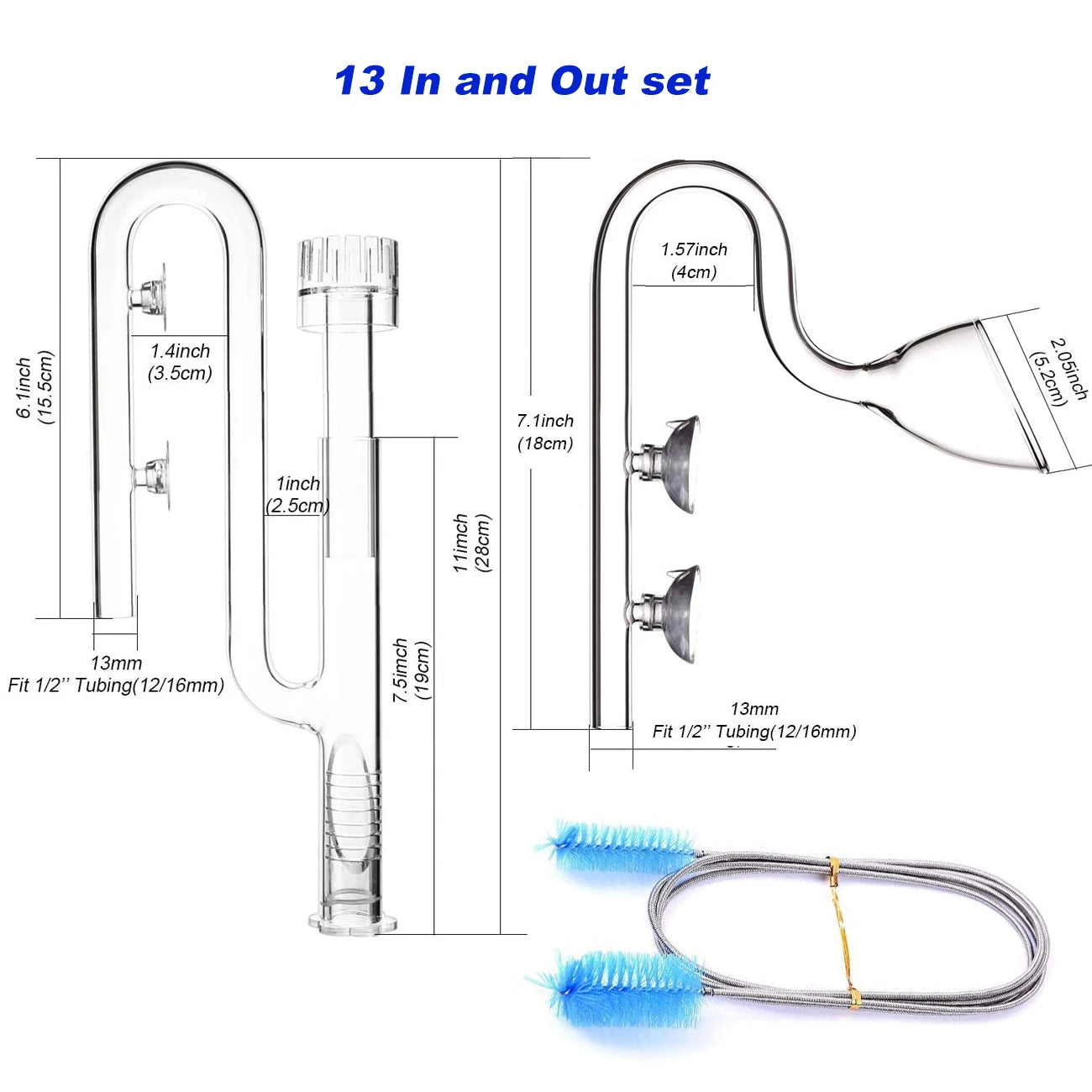 FZONE Aquarium Filter Pipes Clear Glass Lily Pipe Surface Skimmer Inflow Pipes For Aquatic Filter System Overseas Shipping