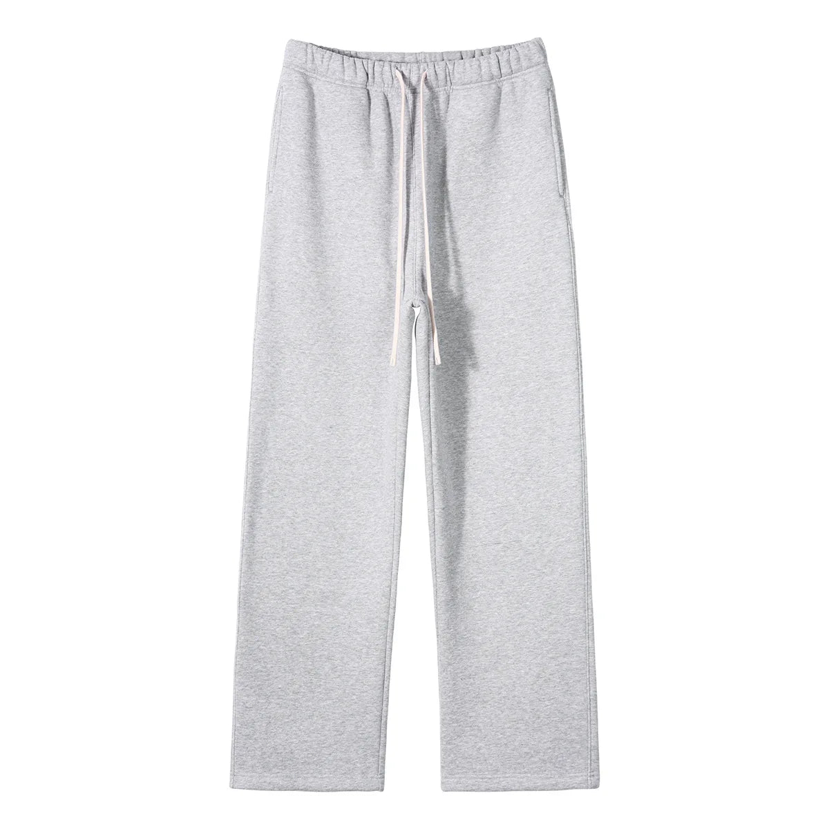 Straight-lined Cashmere solid color sweatpants