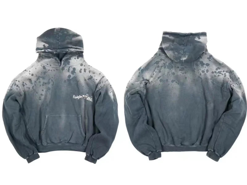 Graffiti Vintage RRR123 24SS Heavy duty Washed Sweatshirt High Street Man Woman Best Quality Oversized Hooded Sweatshirt