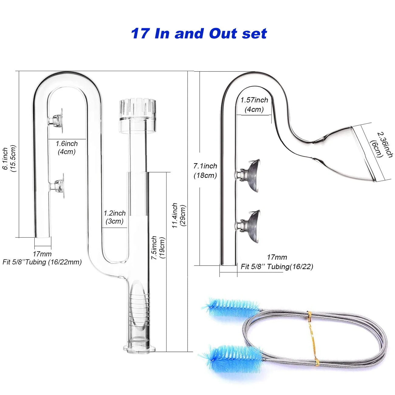 FZONE Aquarium Filter Pipes Clear Glass Lily Pipe Surface Skimmer Inflow Pipes For Aquatic Filter System Overseas Shipping