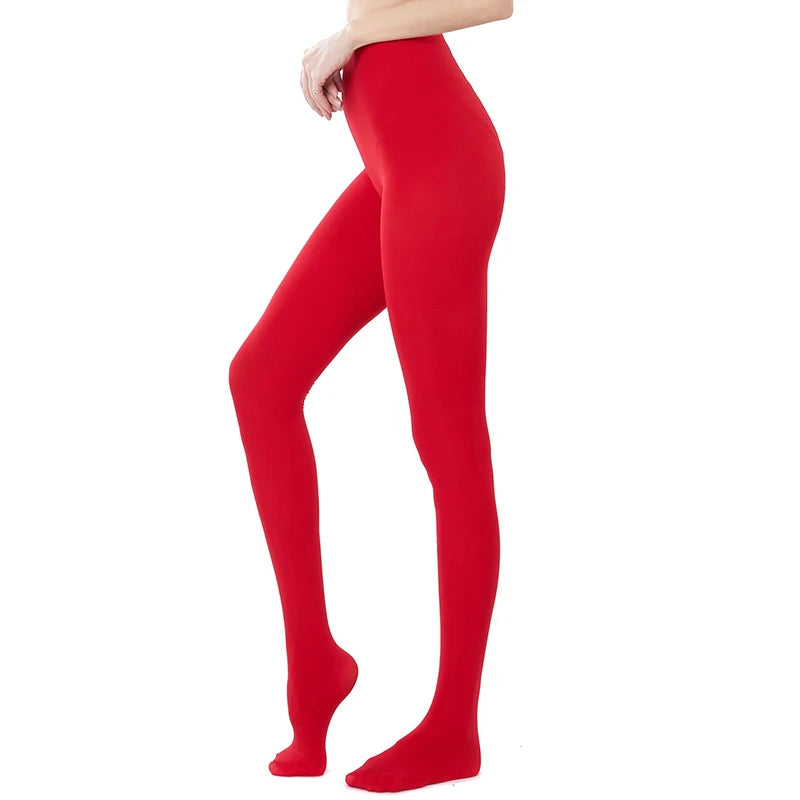 Kave Women 80D Soft Solid Color Semi Opaque Footed Tights High Waist Womens Tights 2024 Autumn Winter Plus Size Stocking Black