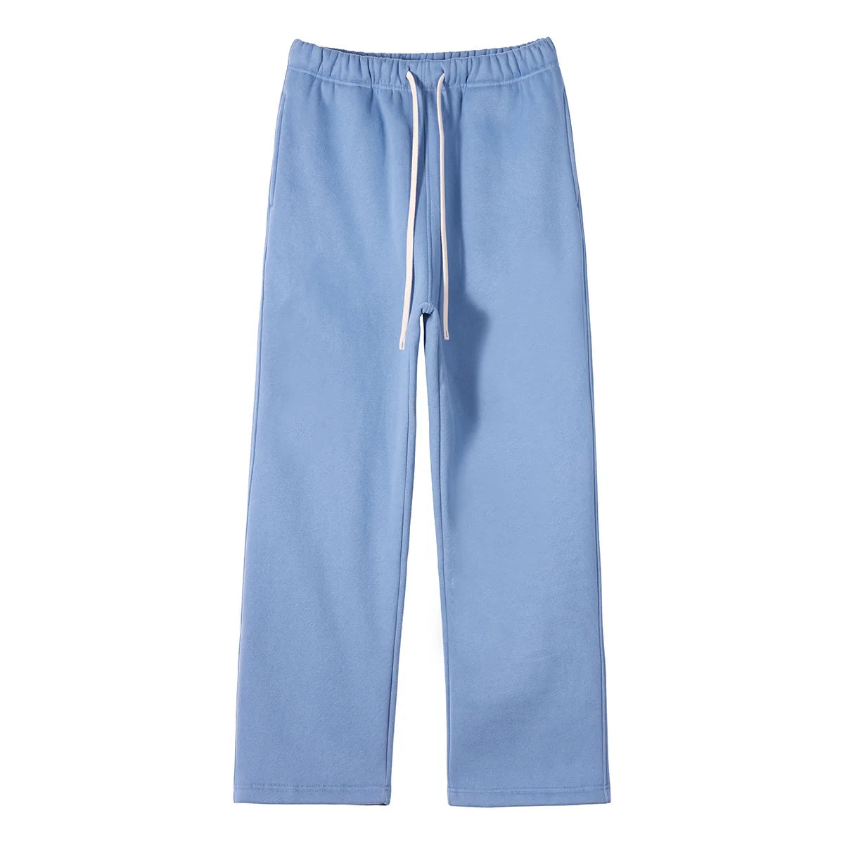 Straight-lined Cashmere solid color sweatpants
