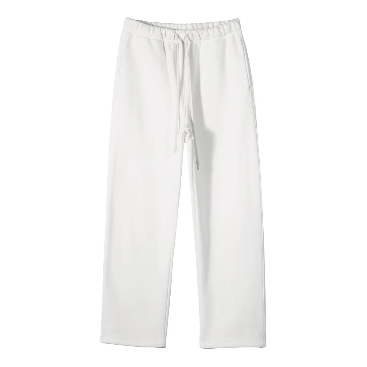 Straight-lined Cashmere solid color sweatpants