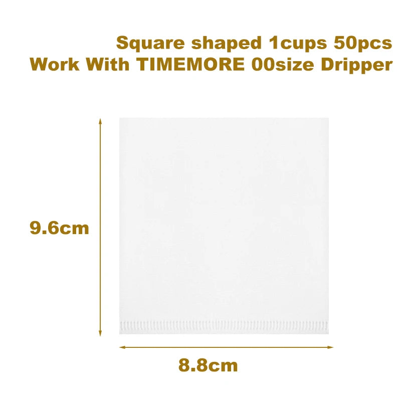 timemore coffee filter paper 50pcs pour over coffee paper filters home v-shaped filter paper work with cone coffee dripper