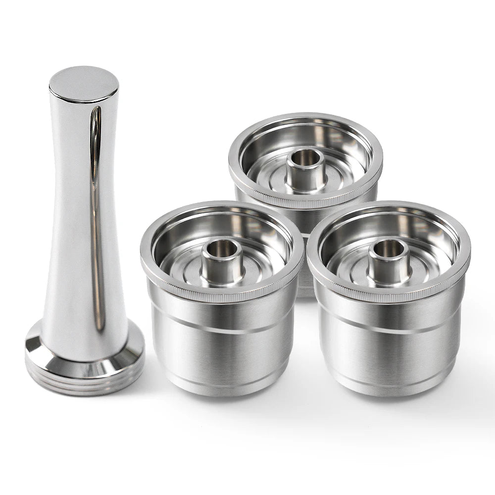 resuable coffee capsule filter for x7 illy y3 illy y5 coffee machine refillable stainless steel coffee pod with tamper & holder