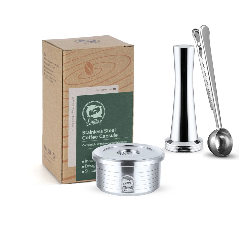 reusable capsule refillable stainless steel pod coffee filters for delta q ndiq7323 /mini qool coffee machine maker