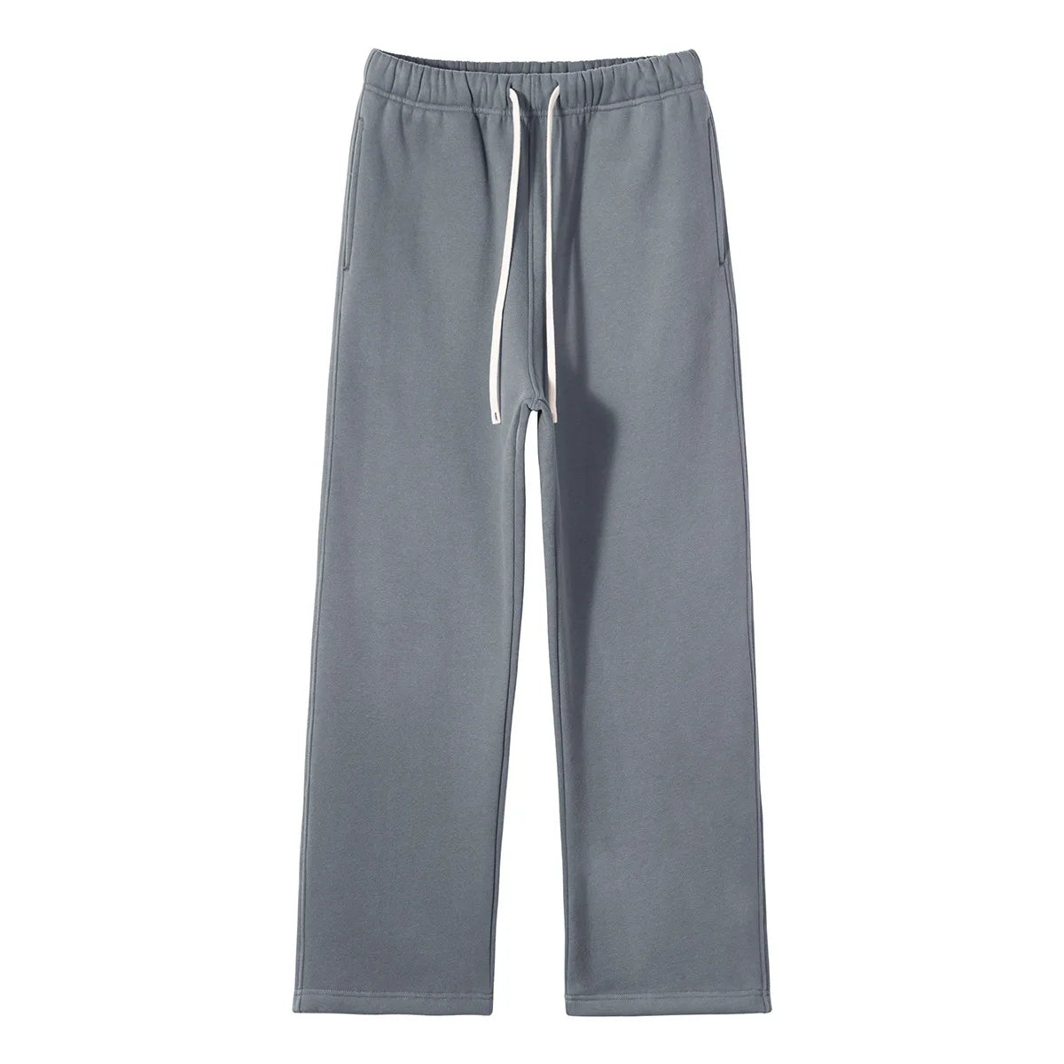 Straight-lined Cashmere solid color sweatpants