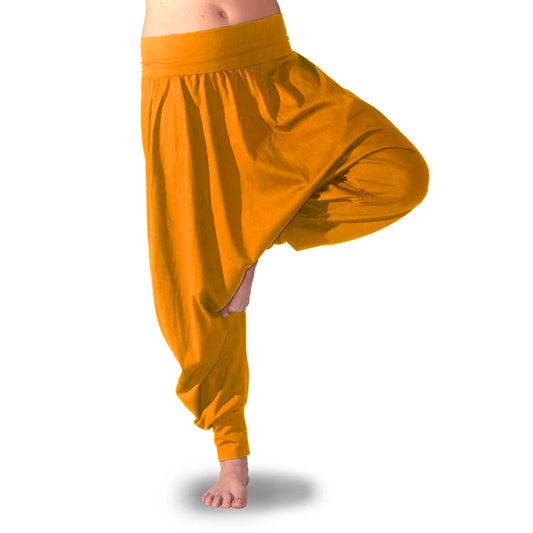 Pantalones Harem Turcos Ancho tiro bajo Tallas grandes  pantalón de Algodón calidad Pilates Danza Meditación