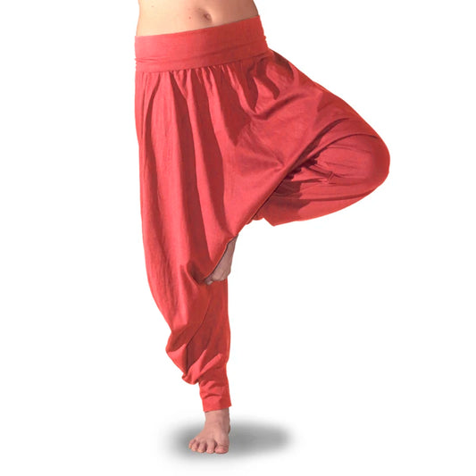 Pantalones Harem Turcos Ancho tiro bajo Tallas grandes  pantalón de Algodón calidad Pilates Danza Meditación