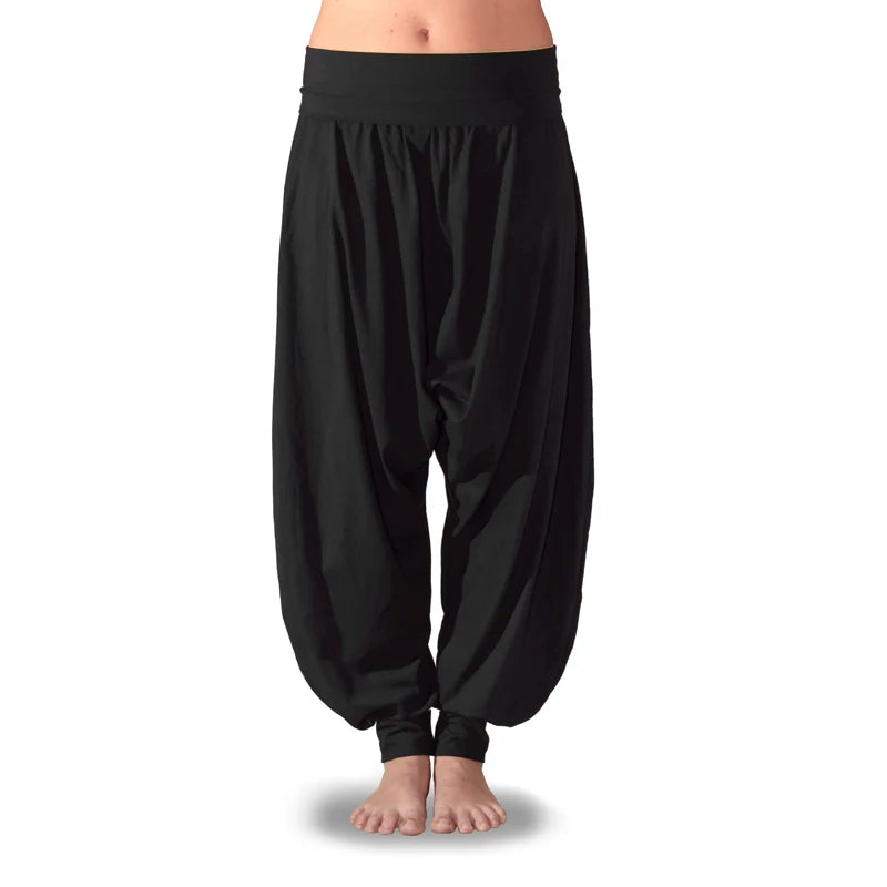Pantalones Harem Turcos Ancho tiro bajo Tallas grandes  pantalón de Algodón calidad Pilates Danza Meditación