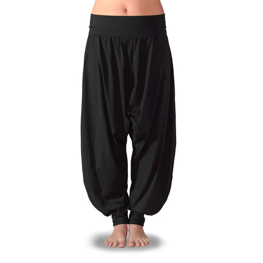 Pantalones Harem Turcos Ancho tiro bajo Tallas grandes  pantalón de Algodón calidad Pilates Danza Meditación