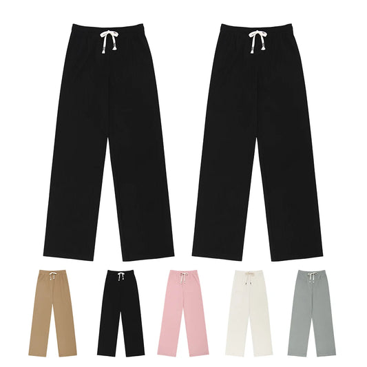 Women spring summer daily pleats banding Widepants