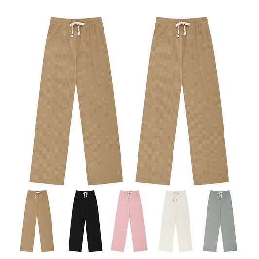 Women spring summer daily pleats banding Widepants