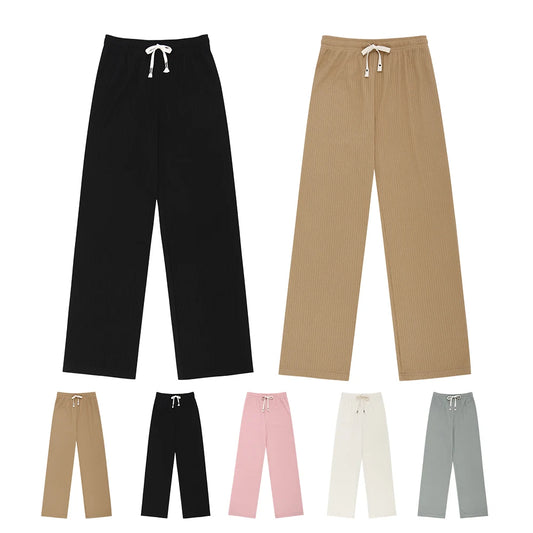 Women spring summer daily pleats banding Widepants