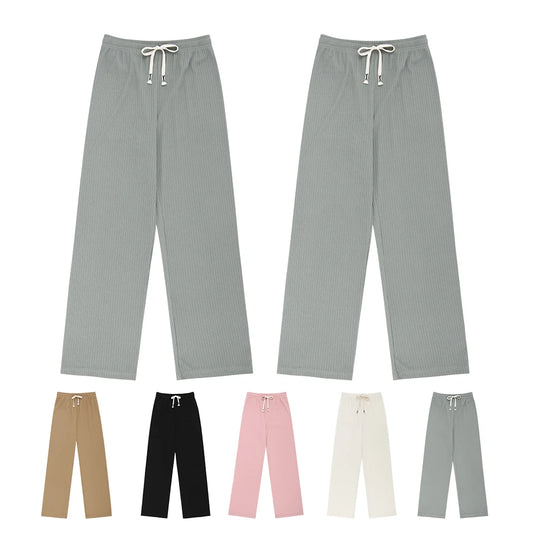 Women spring summer daily pleats banding Widepants