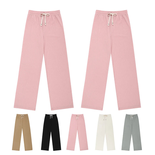 Women spring summer daily pleats banding Widepants