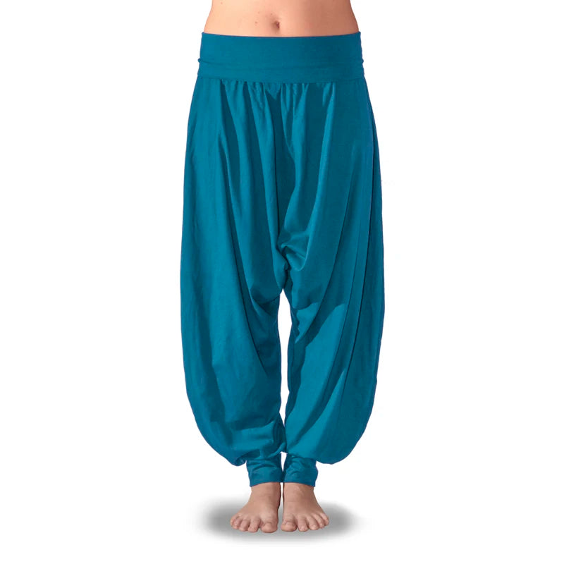 Pantalones Harem Turcos Ancho tiro bajo Tallas grandes  pantalón de Algodón calidad Pilates Danza Meditación