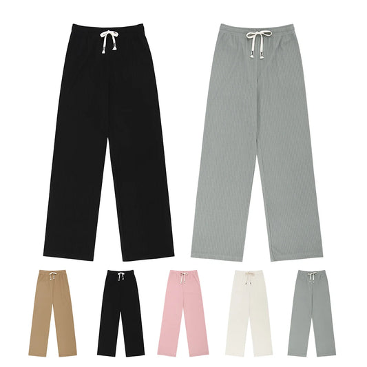 Women spring summer daily pleats banding Widepants