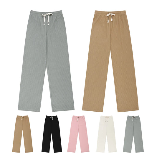 Women spring summer daily pleats banding Widepants