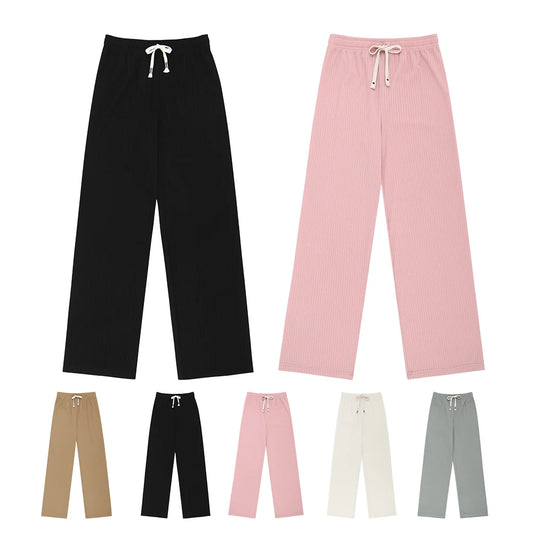 Women spring summer daily pleats banding Widepants