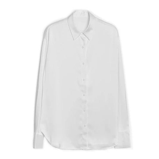 2021 Summer New Satin Shirt Women's Soft Silk Loose Office Causal Women's Work Street Wear Top