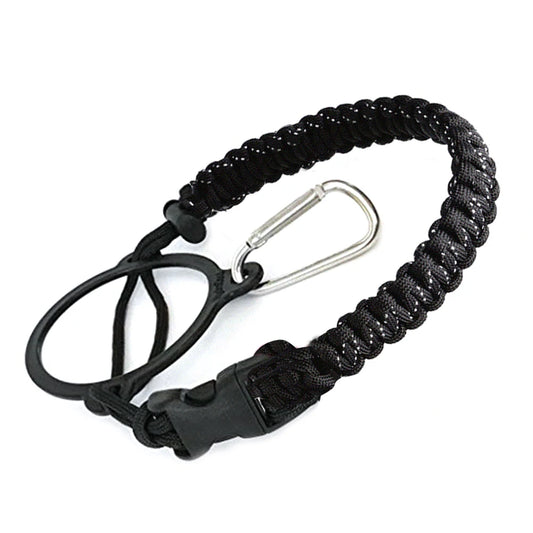 Paracord Handle Strap Cord with Safety Ring Carabiner Wide Mouth Water Bottle for Hiking Camping Walking