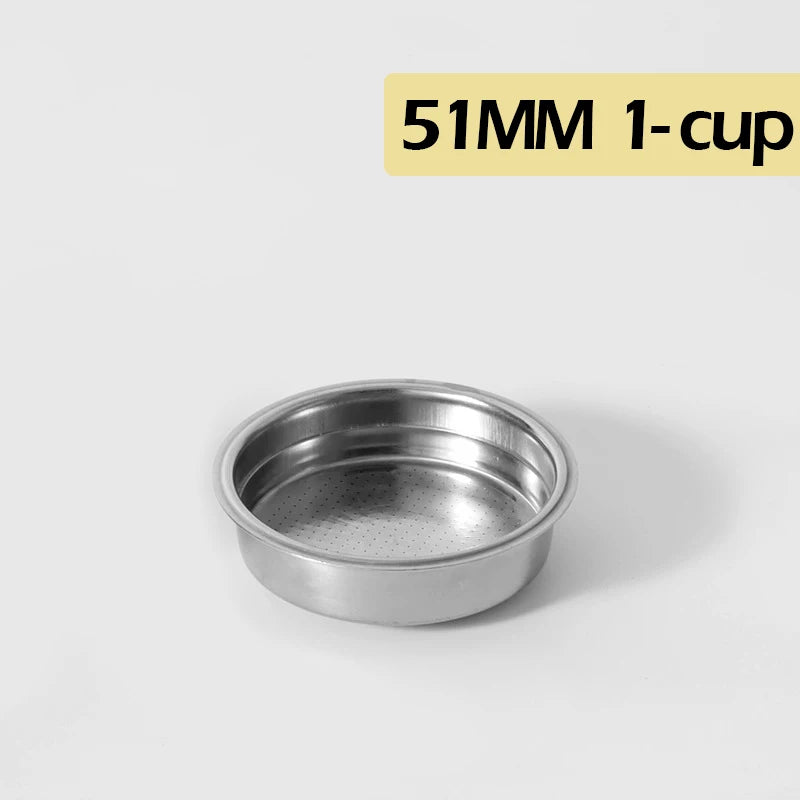 51mm pressurized filter basket stainless steel 1 2 cup double layer espresso machine dripper for portafilter barista accessories