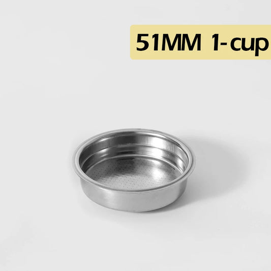 51mm pressurized filter basket stainless steel 1 2 cup double layer espresso machine dripper for portafilter barista accessories