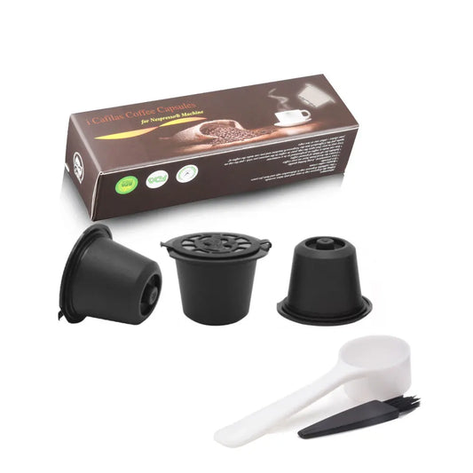 icafilas reusable coffee capsule for nespresso machine with stainless filter mesh refillable espresso pod kitchen tamper