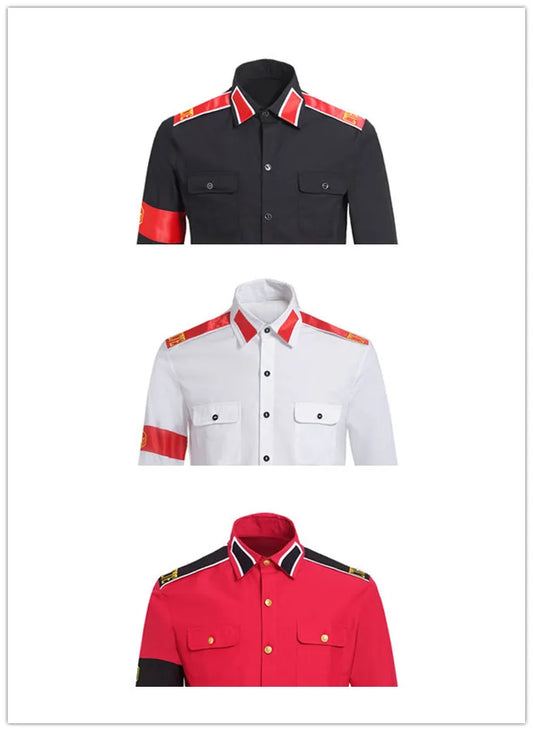 MJ Michael Jackson CTE anti-war armband Embroidery outwear Black Red White Color Imitation Shirt