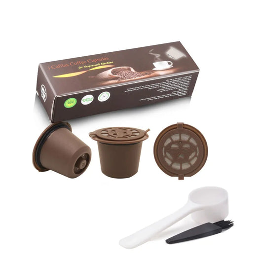icafilas reusable coffee capsule for nespresso machine with stainless filter mesh refillable espresso pod kitchen tamper