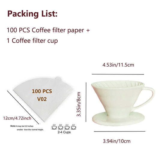 cone coffee filters  100 count 1-4 cups unbleached natural brown v02 disposable coffee filter paper