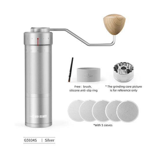 mhw-3bomber manual coffee grinder for espresso pour over coffee stainless steel conical burr adjustable setting barista tools