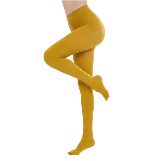 Kave Women 80D Soft Solid Color Semi Opaque Footed Tights High Waist Womens Tights 2024 Autumn Winter Plus Size Stocking Black