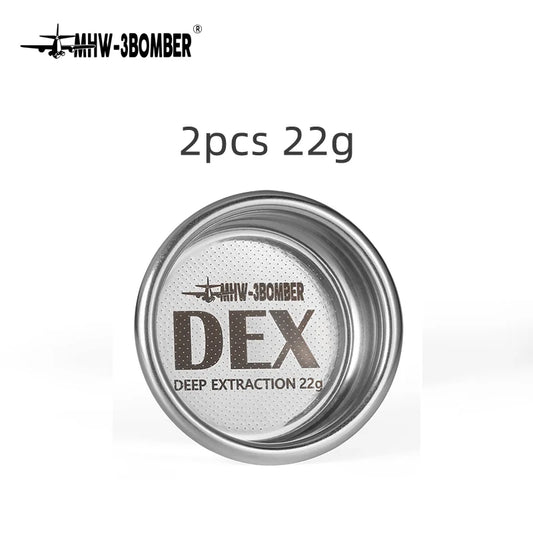 mhw-3bomber dex precise 58.5mm espresso coffee filter baskets with espresso puck screen fit 58mm portafilter barista accessories