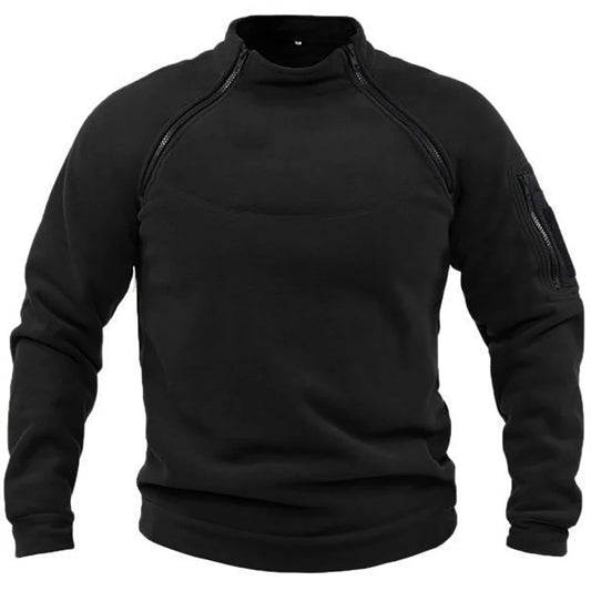 Men's Summer Windbreaker Warm Hiking Sweatshirt Men's Warm Turtleneck Zip-up Jumper Tactical Outdoor Fleece Jacket