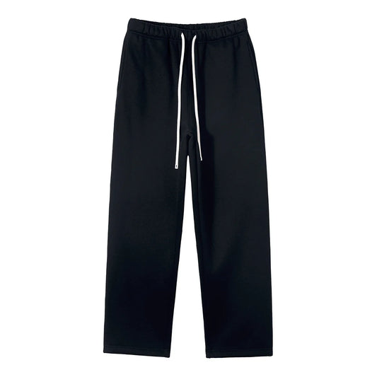 Straight-lined  Cashmere  solid color sweatpants