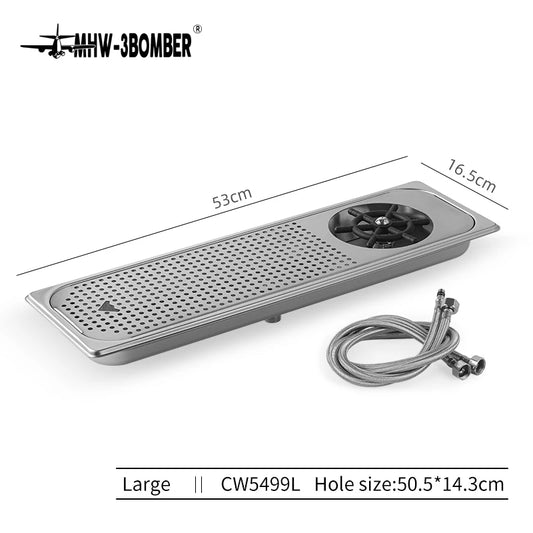 mhw-3bomber glass cup rinser for kitchen bar sinks embedded high pressure flusher with filter tiki bar coffee accessories