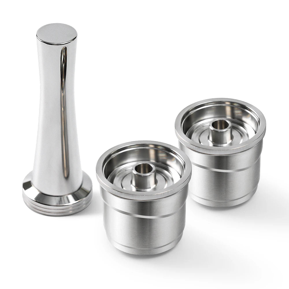resuable coffee capsule filter for x7 illy y3 illy y5 coffee machine refillable stainless steel coffee pod with tamper & holder