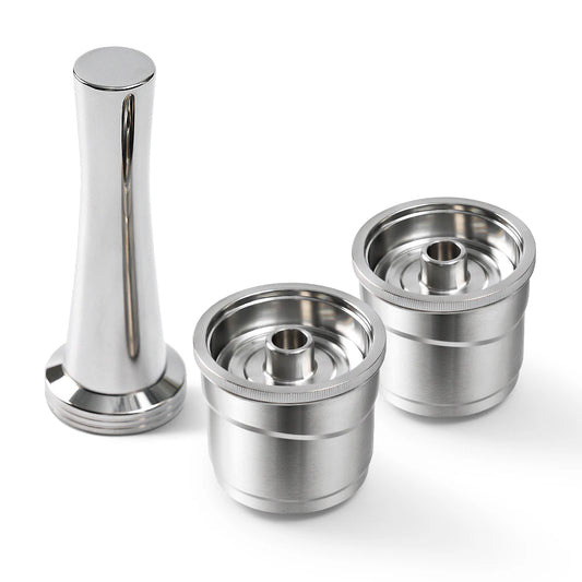 resuable coffee capsule filter for x7 illy y3 illy y5 coffee machine refillable stainless steel coffee pod with tamper & holder