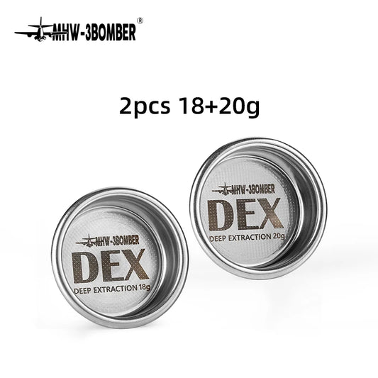 mhw-3bomber dex precise 58.5mm espresso coffee filter baskets with espresso puck screen fit 58mm portafilter barista accessories