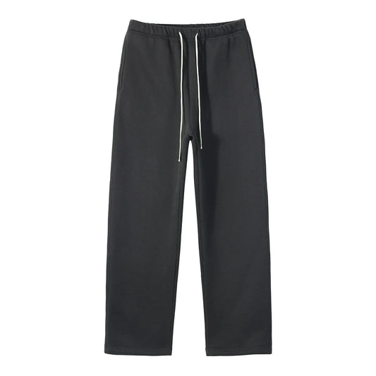 Straight-lined  Cashmere  solid color sweatpants