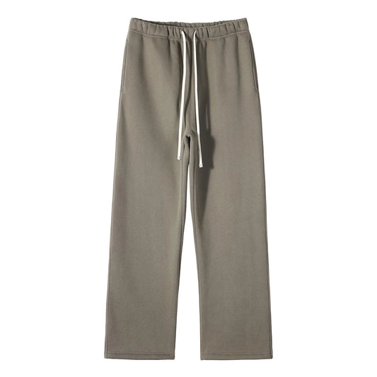 Straight-lined  Cashmere  solid color sweatpants